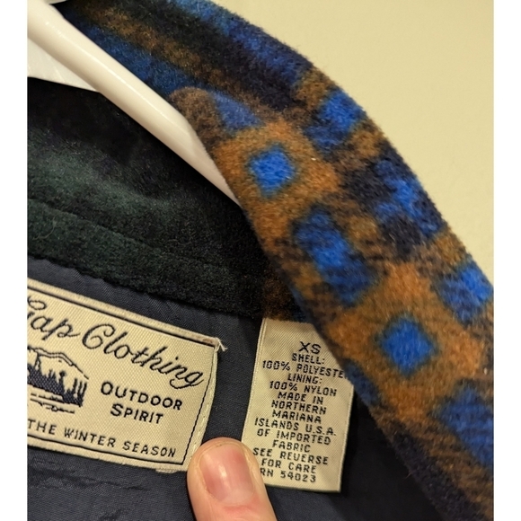 Gap Vintage Blue and Brown Plaid Flannel Half Zip Pullover Size XS - Picture 4 of 8